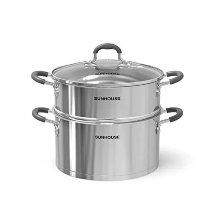 Sunhouse 5.5 Quarts Multipurpose Stock Pot and Steamer Pot with PFOA-free