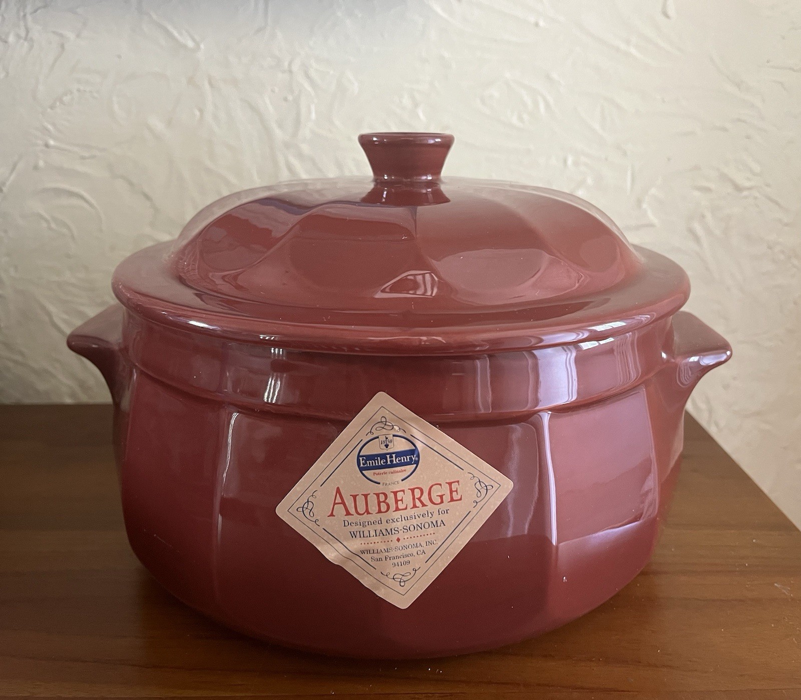 Emile Henry Auberge Maroon Covered Casserole Dutch Oven France New With Tags