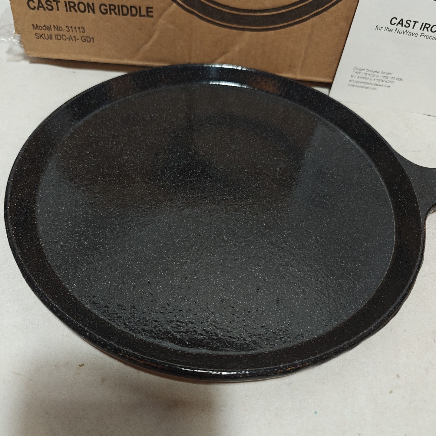 Nuwave 10.5″Speckled Enamel Coated Cast Iron Griddle Pan For Induction Cooktop