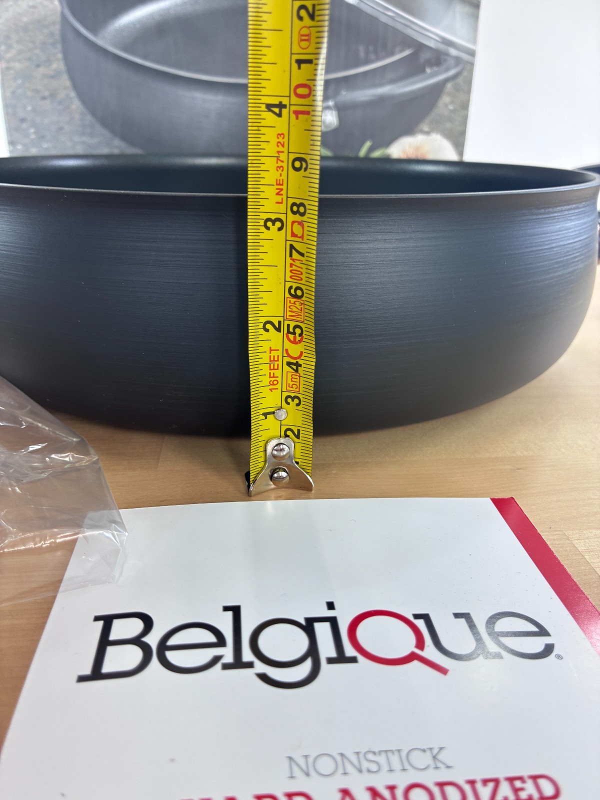 Belgique HS10820 5 Qt Hard Anodized Saute Pan Gray Nonstick Deep Skillet w/ Lid