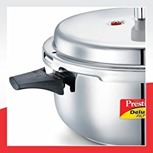 5L Alpha Deluxe Induction Base Stainless Steel Deep Pressure Pan, 5.0-Liter,
