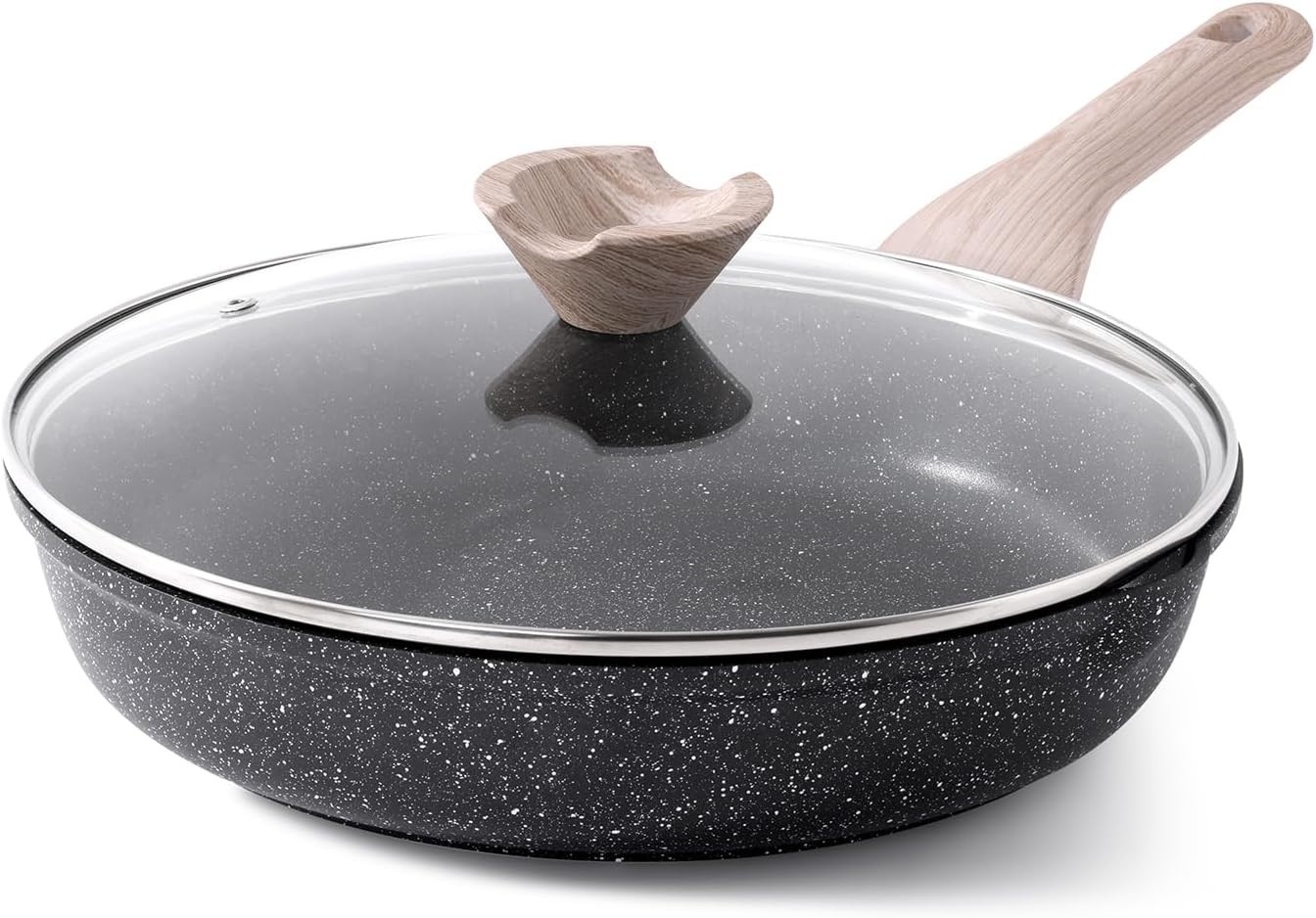 Frying Pans Nonstick with Lid, 12.5 Inch Large Skillet with Lid, Induction Co…