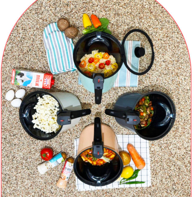 Vitalplant Rollkitchen rollpan Automatic Rotation Cooking Camping Korean BBQ