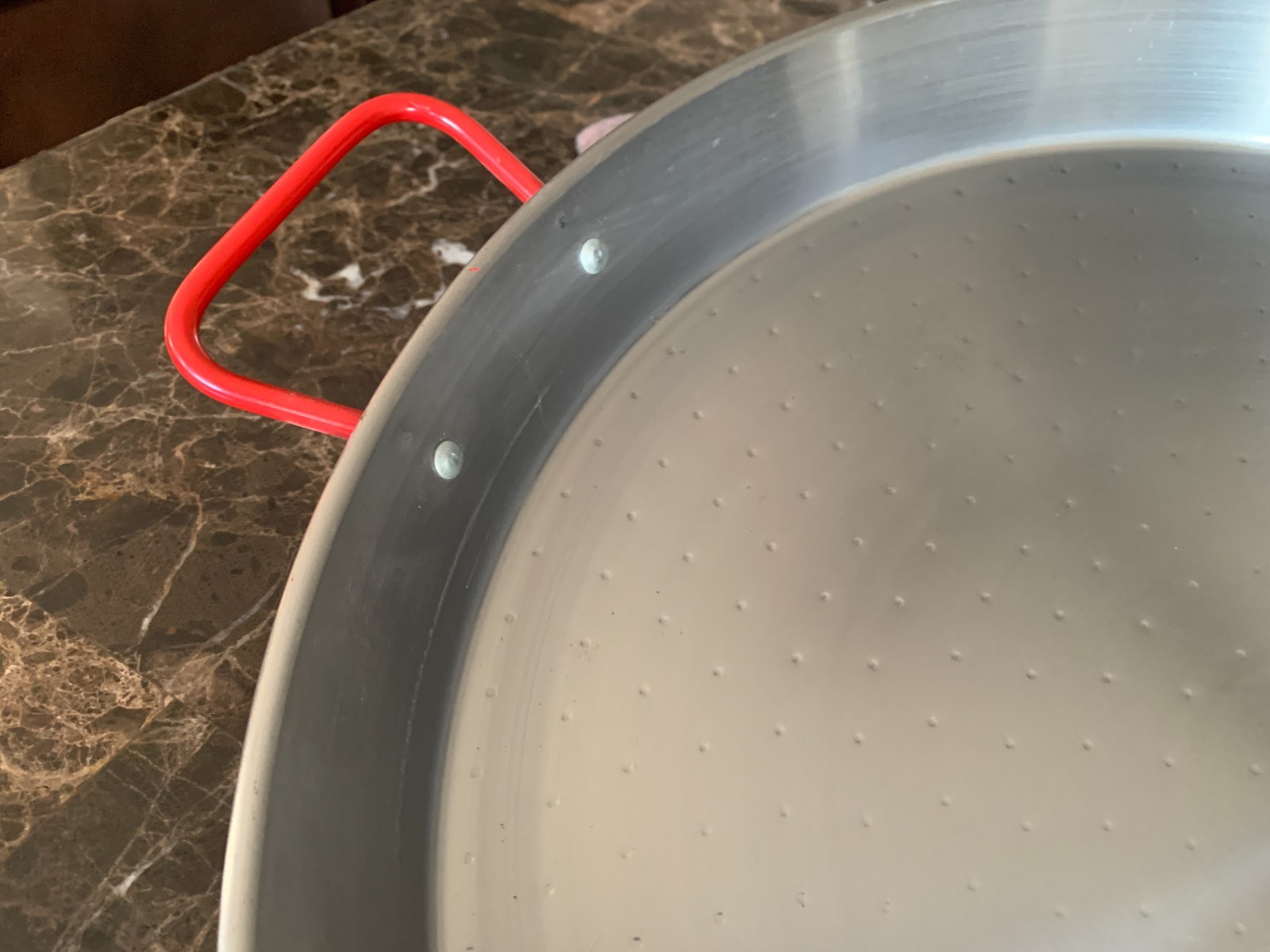 COOKING TOOLS – 18in Garcima Gourmanity Carbon Steel Paella Pan RED HANDLES