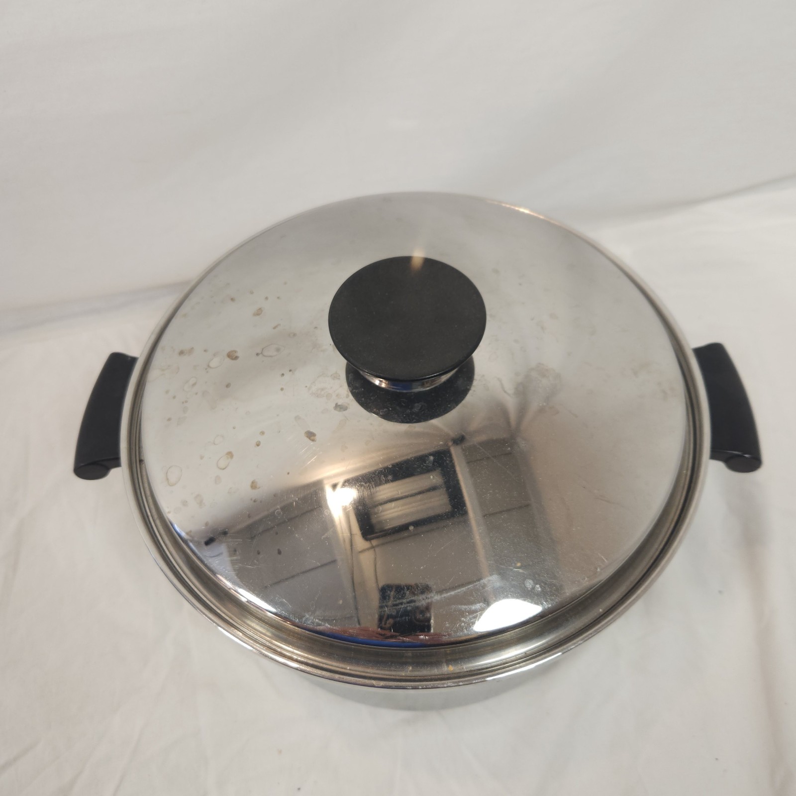 Vintage Seal O Matic 5 Qt Stock Pot Stainless USA 3 Ply Cooking