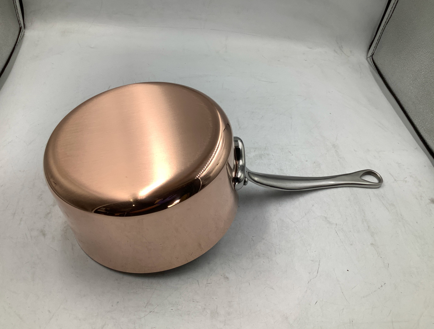 Mauviel M’Heritage 150 S Polished Copper & Stainless Steel Sauce Pan. 1.9 Qt