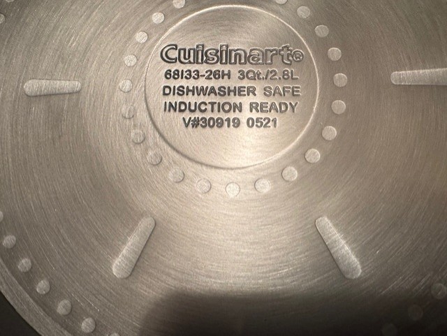 NEW CUISINART 500* F DC INDUCTION + ALL STOVES HARD ANODIZE 3 QT CVD SAUTE PAN