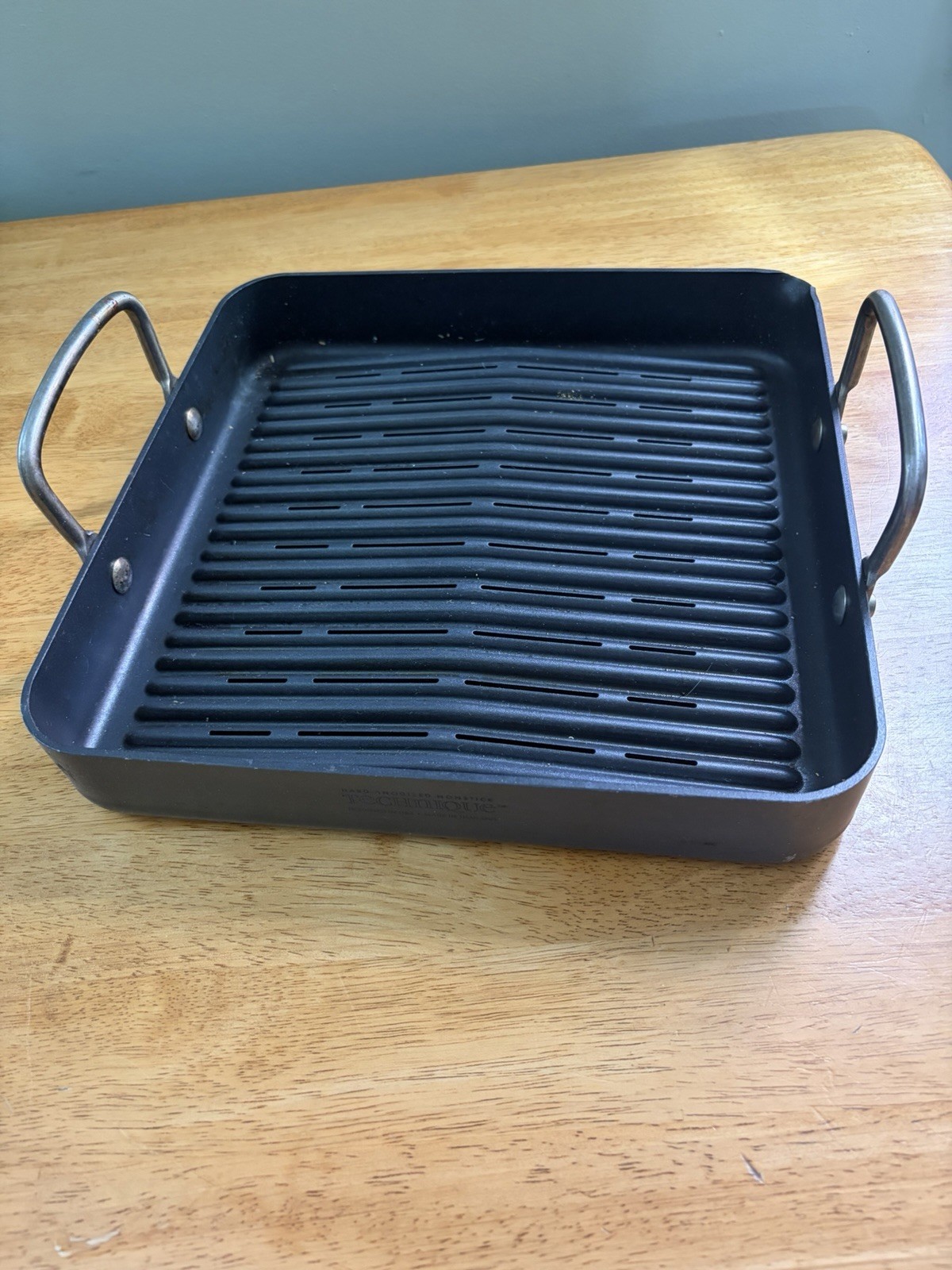 Technique Grill Pan Hard Anodized Nonstick Outdoor BBQ Tray w/ Handles 11″