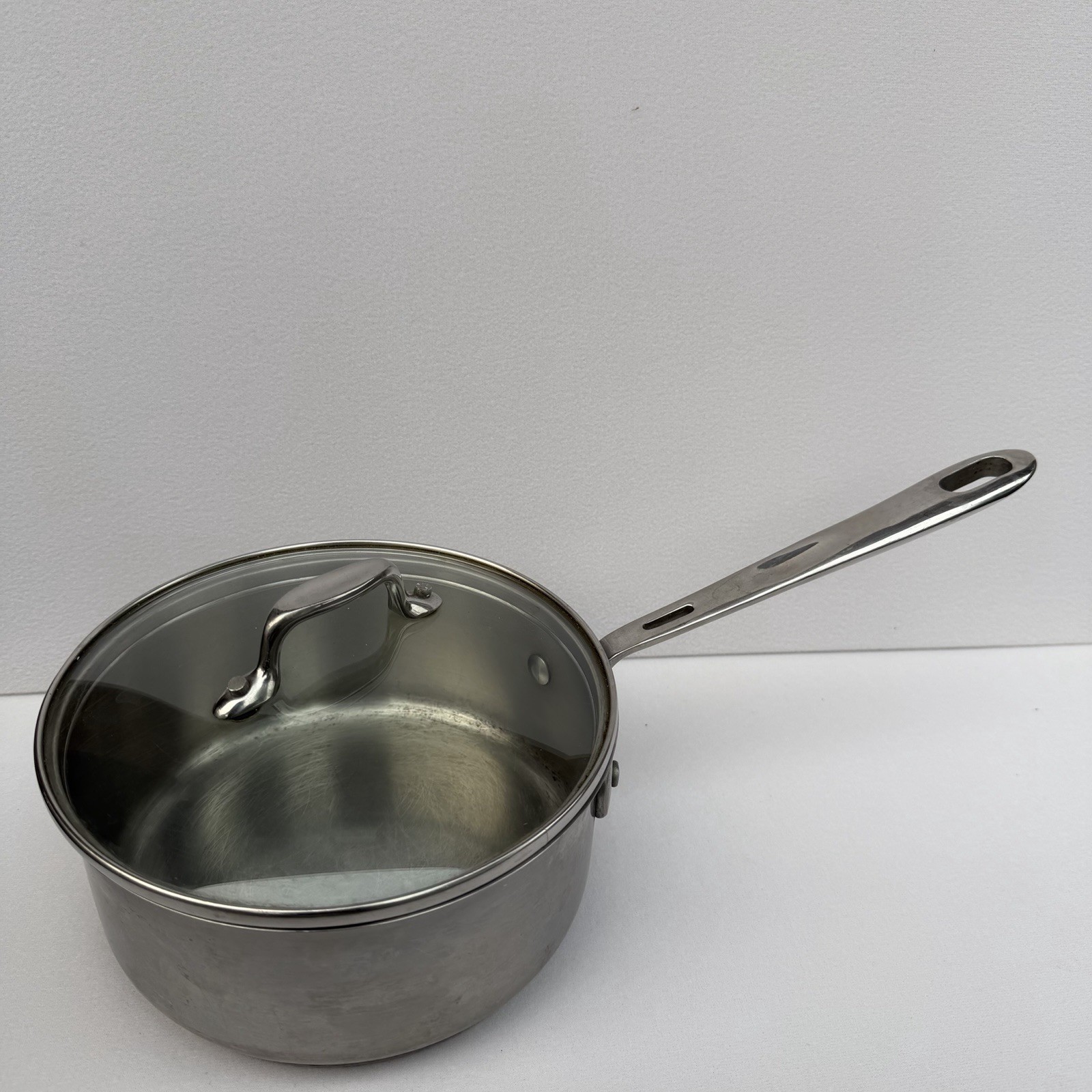 Emeril 2 Qt Stainless Steel Saucepan Pot w/ Glass Lid Encapsulated Base