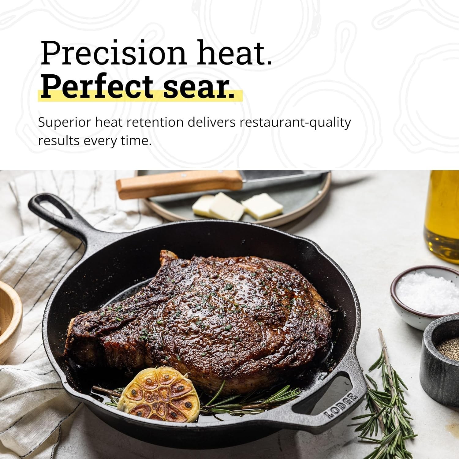 10.25in Cast Iron Skillet Pre-Seasoned Oven Safe Frying Pan