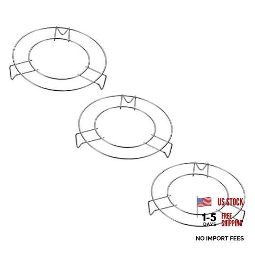3 Pcs 5″ Round Steaming Rack Stainless Steel Trivet Steamer Basket Pressure