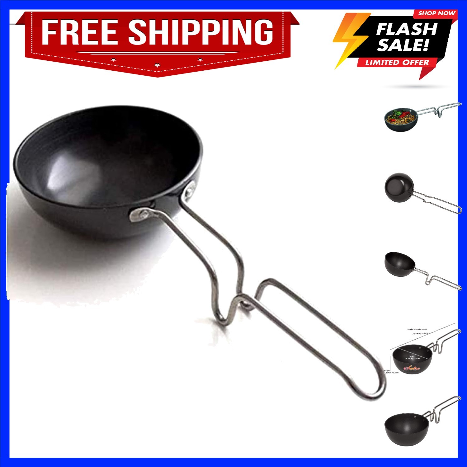 Hard Anodized Aluminium Mini Fry Pan, Dal Tadka Pan Black