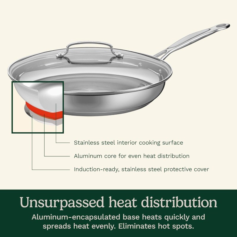12 Inch Skillet with Glass Cover, Chef’s Classic Collection, 722-30G
