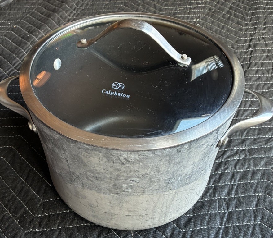 Calphalon 808 / 8qt Stock Pot #808 / Stainless Steel with Glass Lid / Oven Safe