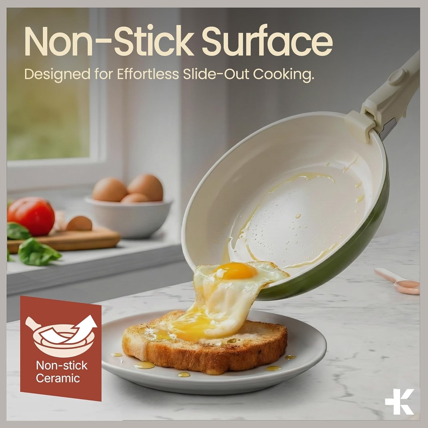 Pots and Pans Set Non Stick Ceramic-Granite – 14-Piece Cookware with Detachable