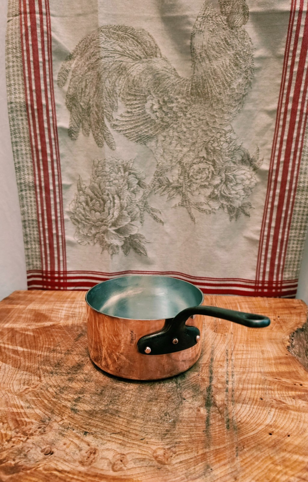 Mauviel Copper Saucepan 14cm-5.5 inch diameter with 2.4mm thick sidewalls 2.25lb