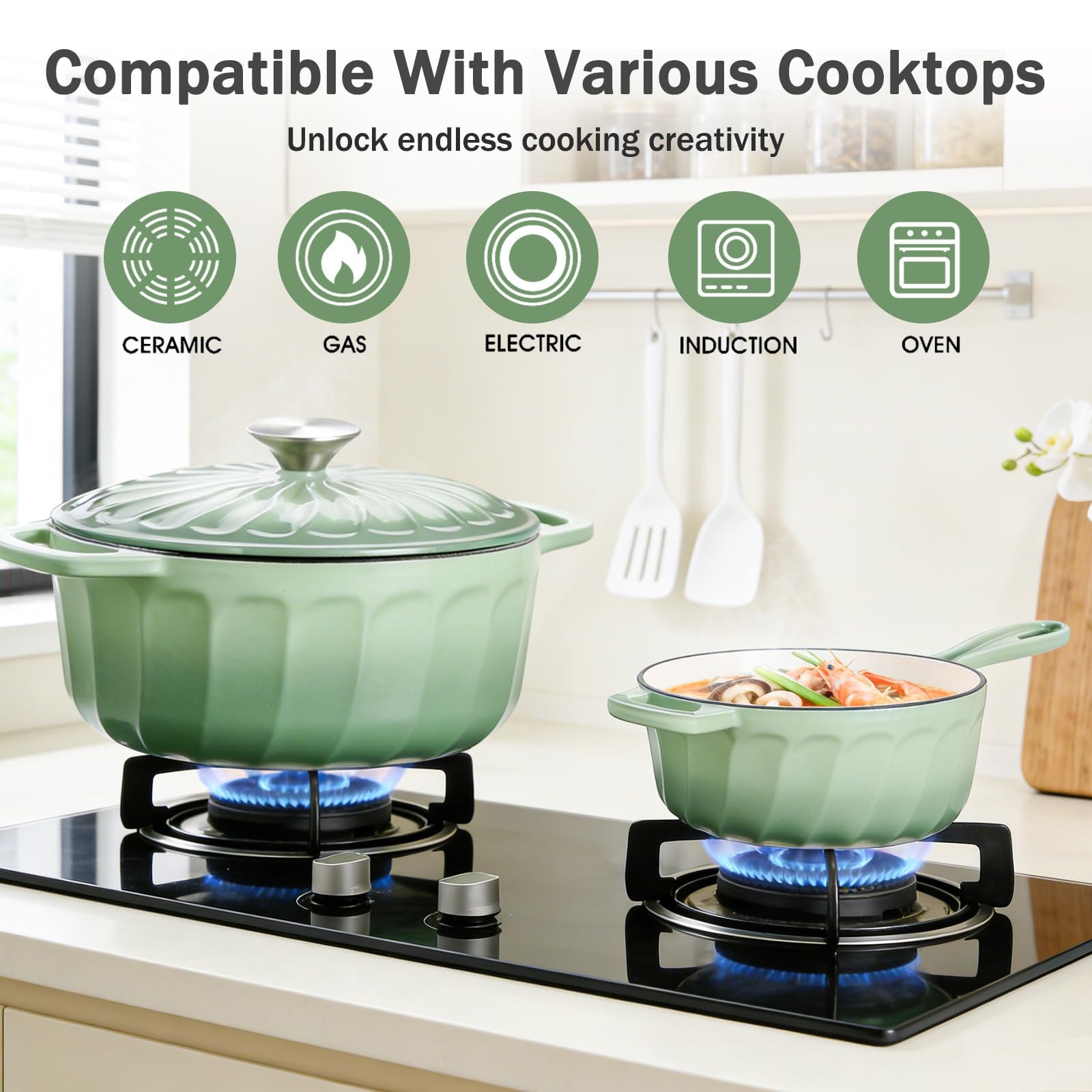 1 Quart Saucepan with Lid, Enameled Cast Iron, Oven Safe up to 500°F – Perfect