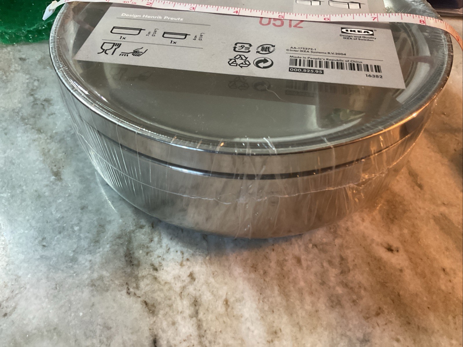IKEA ARKIV Set of 2 Metal Pots with Lids 7 Cm and 6 Cm Stainless Steel New NIB