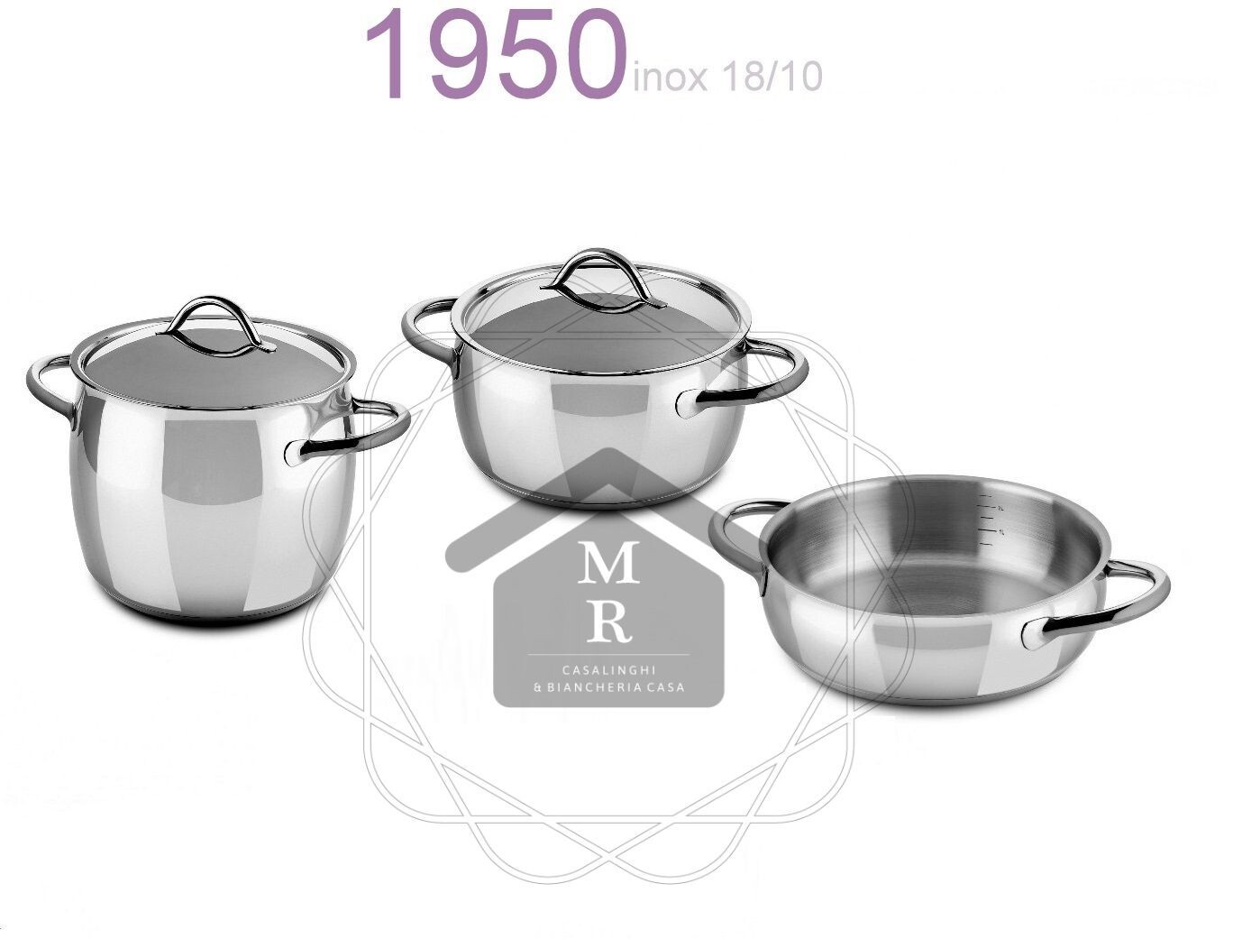 5pc Max Pot Set 18/10 Stainless Steel Induction Line 1950 Mepra