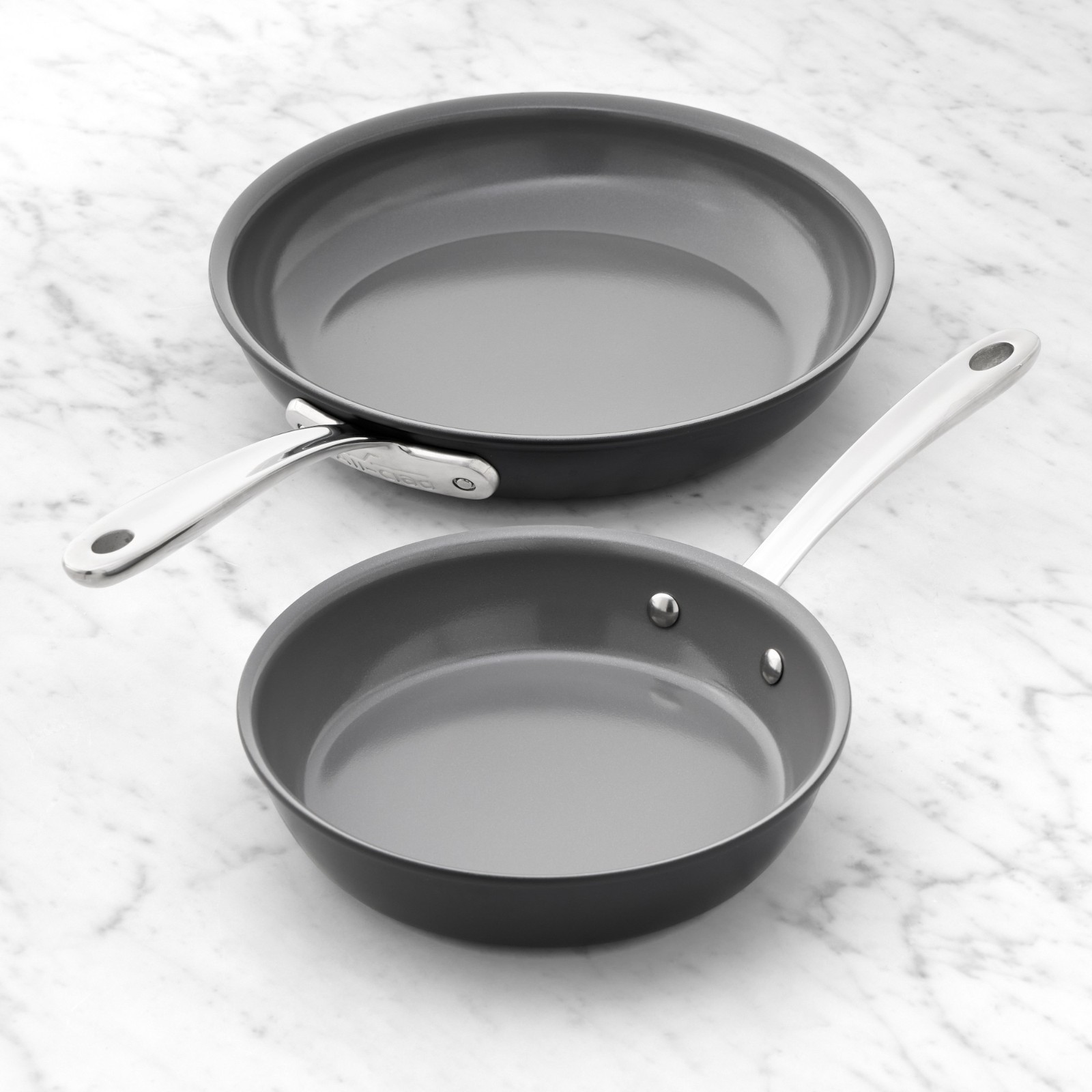 All-Clad NS Pro Ceramic Nonstick Fry Pan, Set of 2, 8″ & 10″