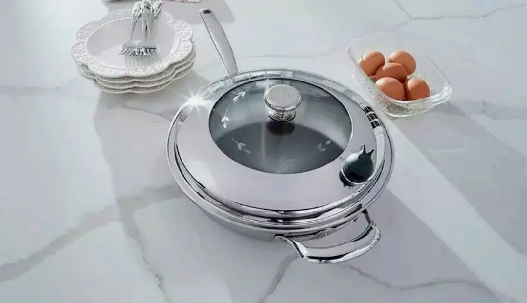 Princess House Vida Sana 5-Ply Stainless Steel 13″ Skillet 5568