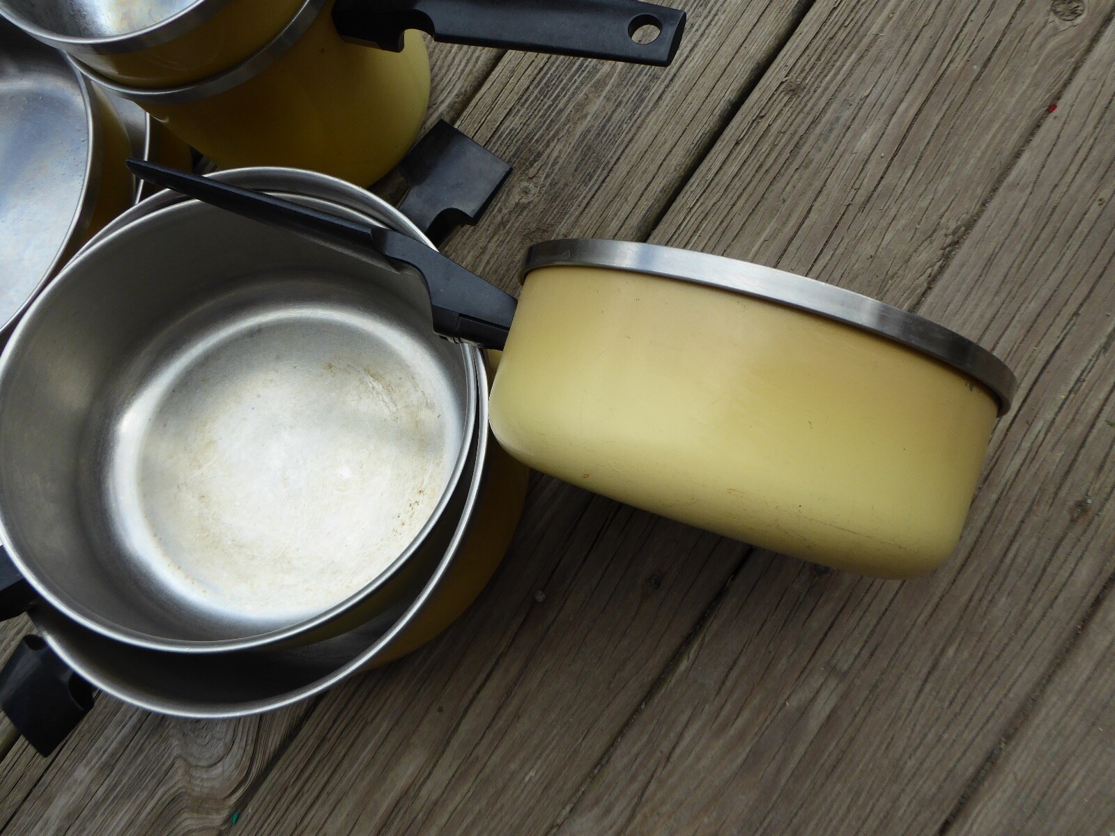 15 Piece Mid Century Cookware Set Pots Pans Lid West Bend Townhouse Harvest Gold