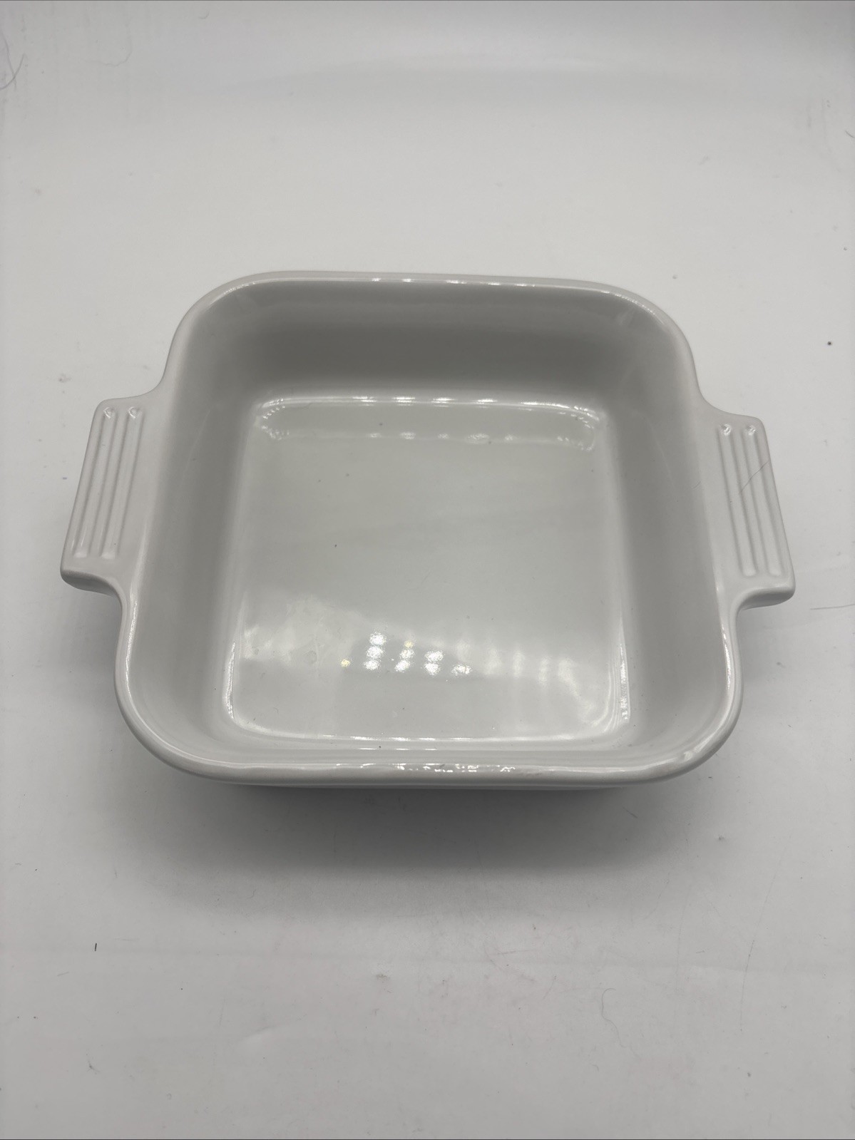 Le Creuset White Small Stoneware Square Baking Dish with Handles 6 inch 17-27
