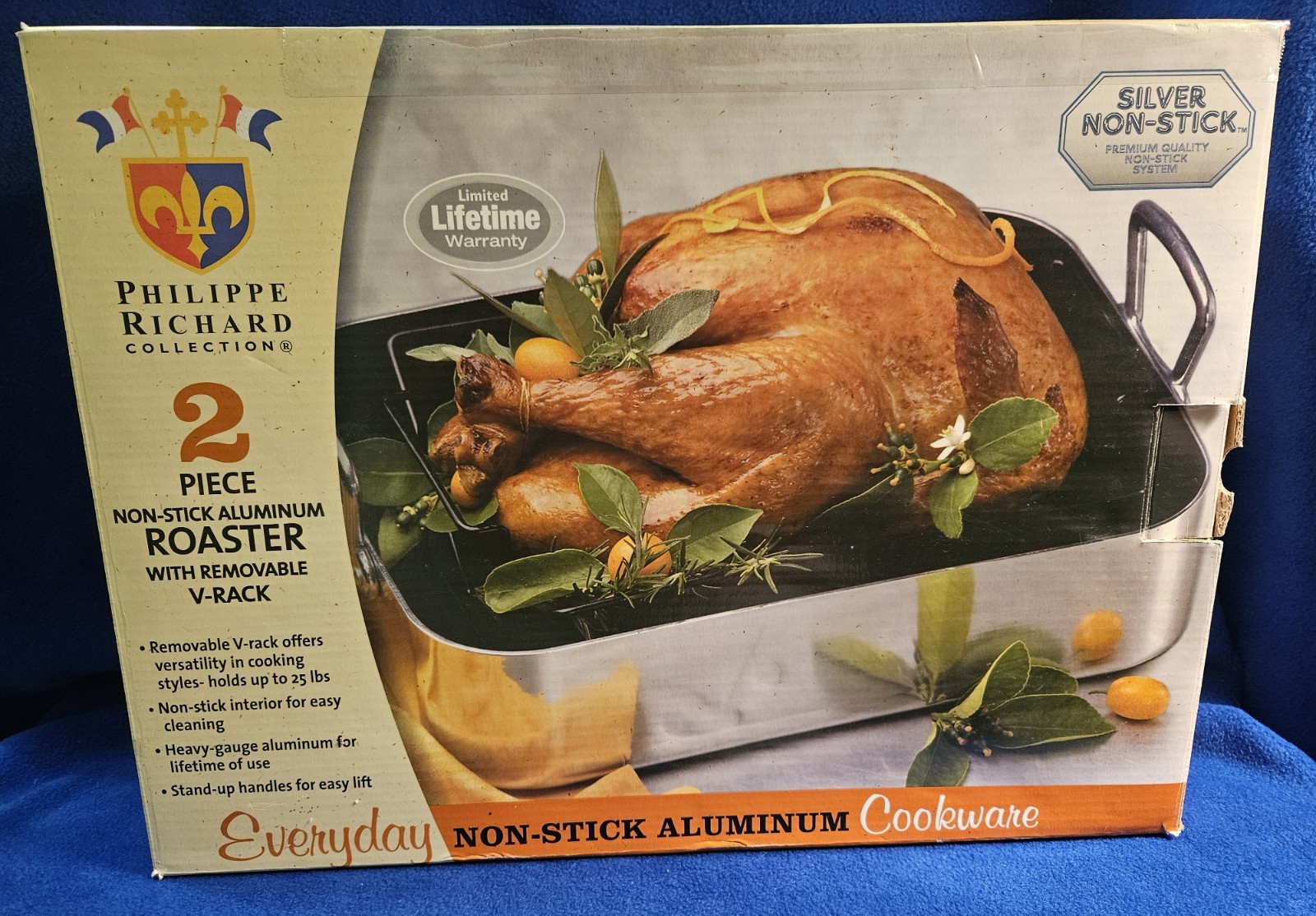 Everyday Non-Stick Aluminum Roaster w/ Removable V-Rack