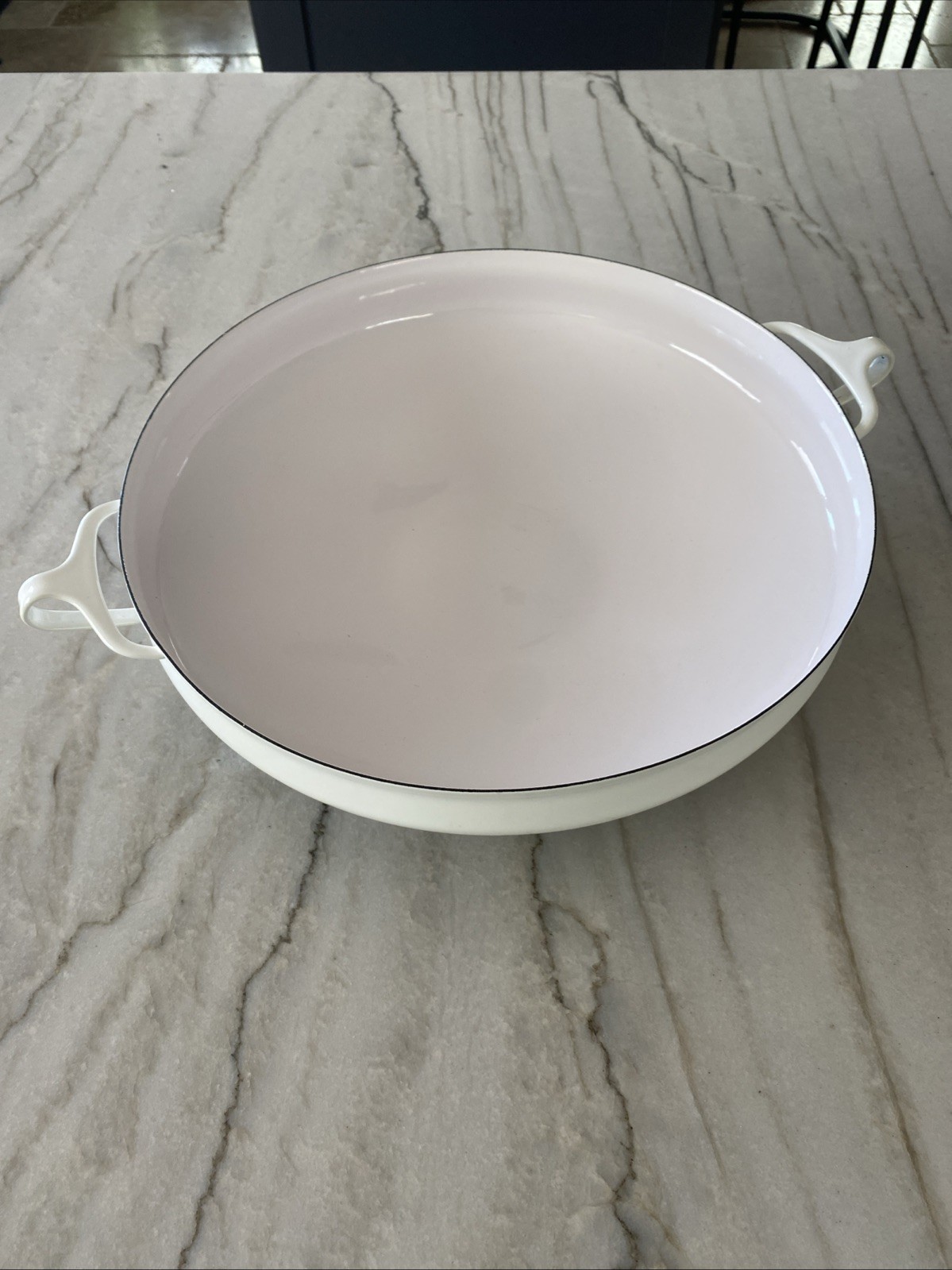 MCM Dansk Kobenstyle Paella Pan White Enamel Jens Quistgaard France 13.75”