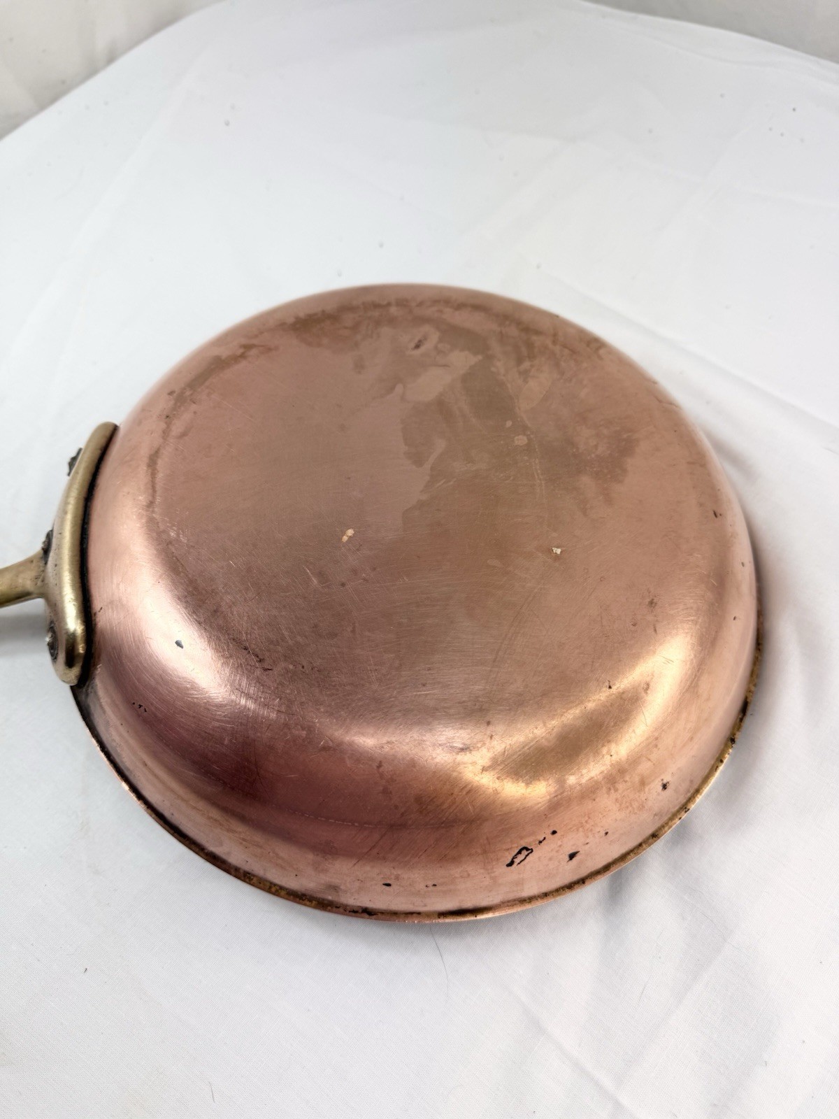Vtg Cop R Chef 10.5″ Copper Frying Pan Skillet SS Brass USA 2″ high FreShip Read