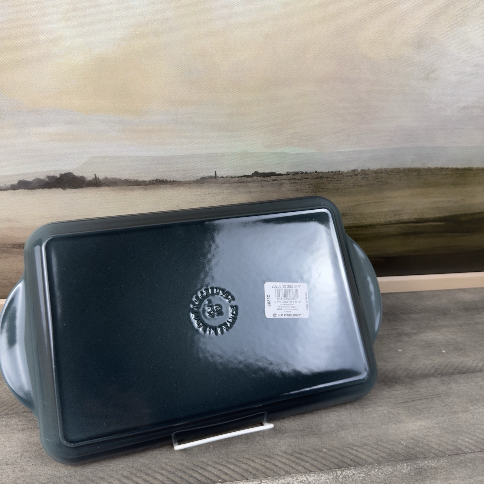 Le Creuset Signature Enameled Cast Iron Skinny Griddle Ocean Scuffed *Read OB