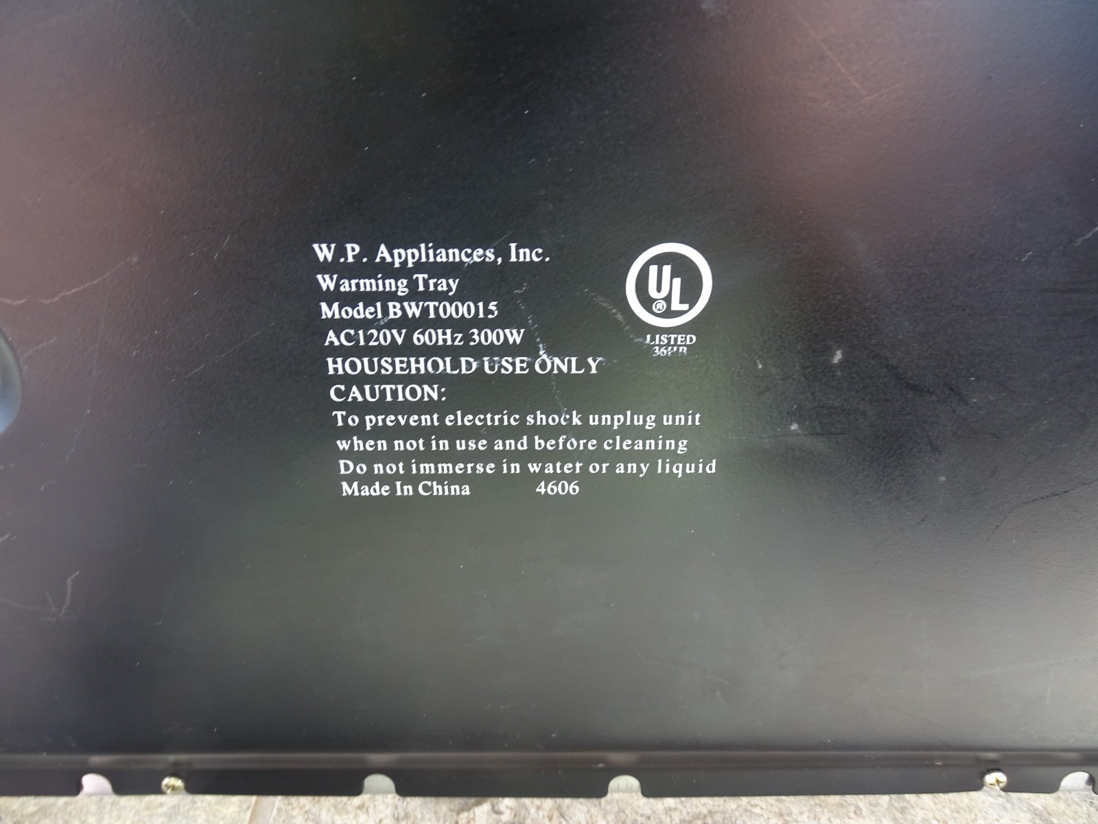 Wolfgang Puck Bistro Warming Tray 22.5” Long Model BWT00015 AC120V 60Hz 300W