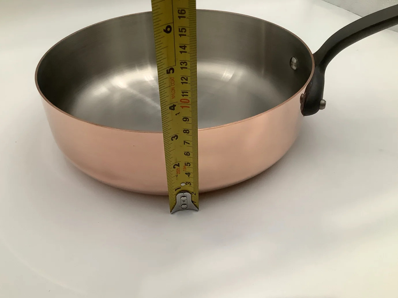Mauviel M’Heritage 150 CI Polished Copper & Stainless Steel Saute pan. 9,45 In.
