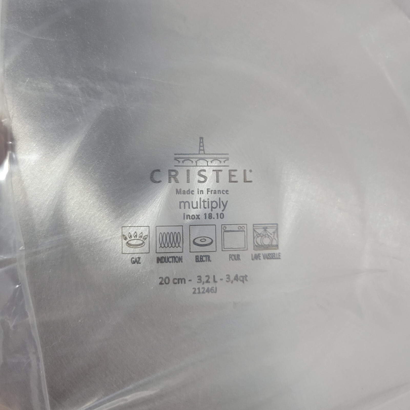 Cristel Casteline Collection Stainless Steel Sauté Pan 4 Qt 20 cm 3.2L Saute Pot