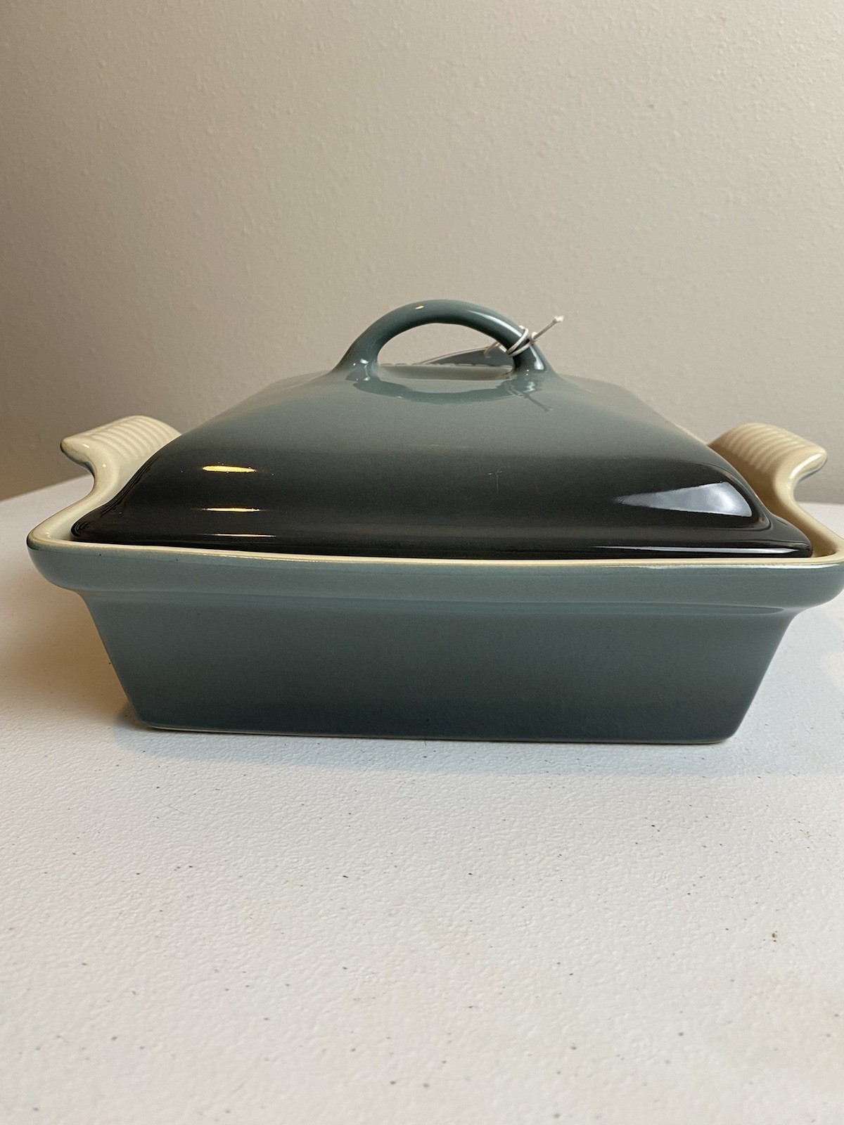 Le Creuset Square Ceramic Casserole Dish w/ Lid 1.7 qt ocean ￼