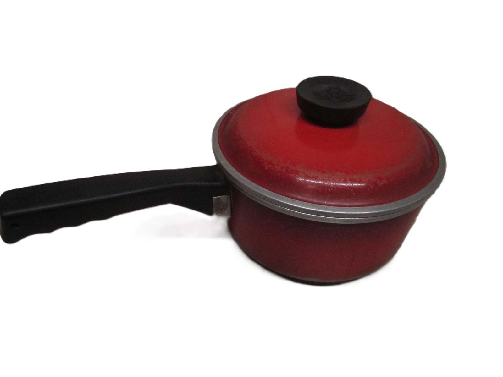 Vintage Red Club Aluminum 1.5 qt Pan w/ Lid