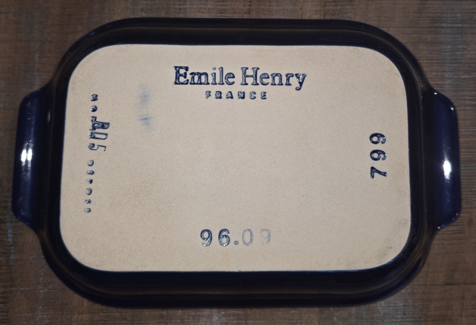 Emile Henry France 9609 Baking Casserole Dish Cobalt Blue 799 Stoneware 9×5.5×2