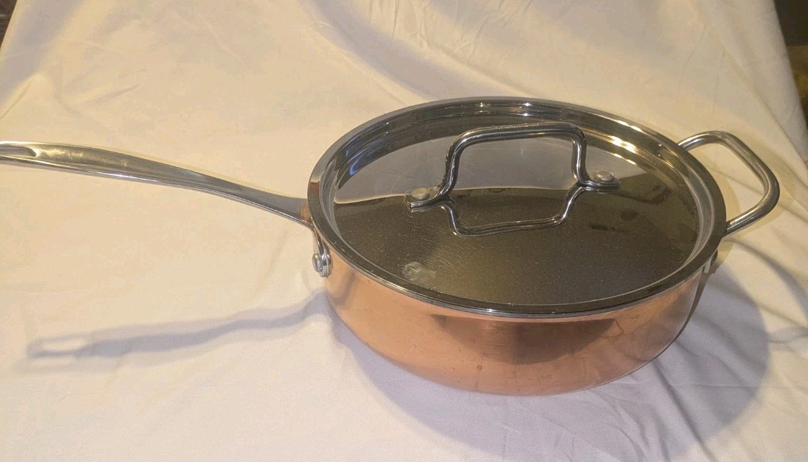 CUISINART COPPER BOTTOM SAUTE SKILLET PAN & LID COVER CTP333-24HT