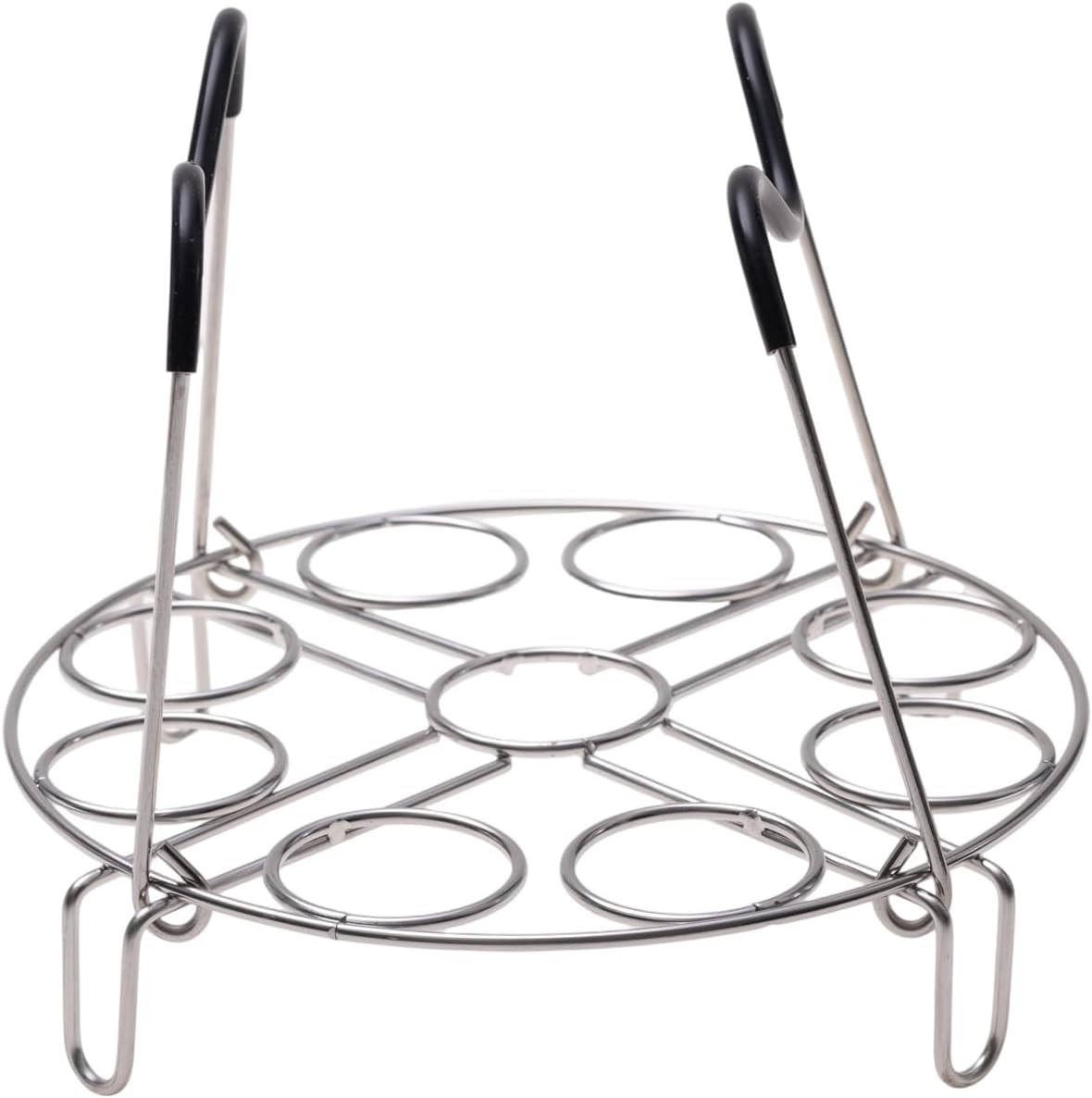 19.5cm/7.68inch Silver Egg Steamer Rack Trivet with Heat Resistant Silicone