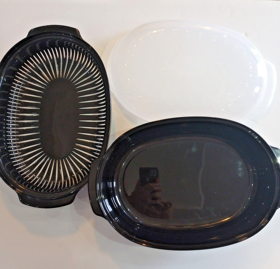 Whirlpool 3 Piece oval Microwave Steamer Cooker, Never Used 13-3/8″ Healthy Meal