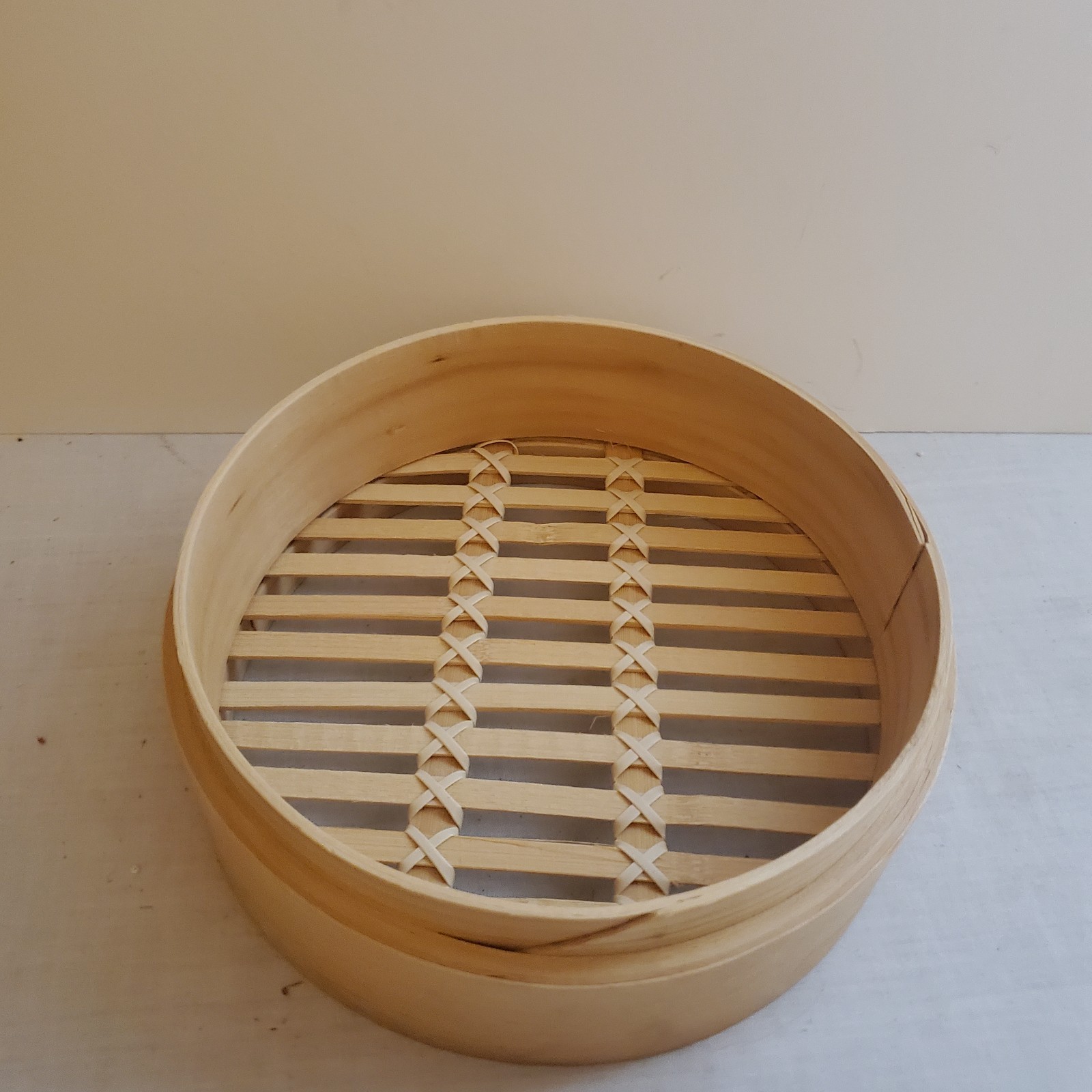 Chinese Bamboo Steamer Basket Various Foods Stackable Slatted 8″ Fitted Lid