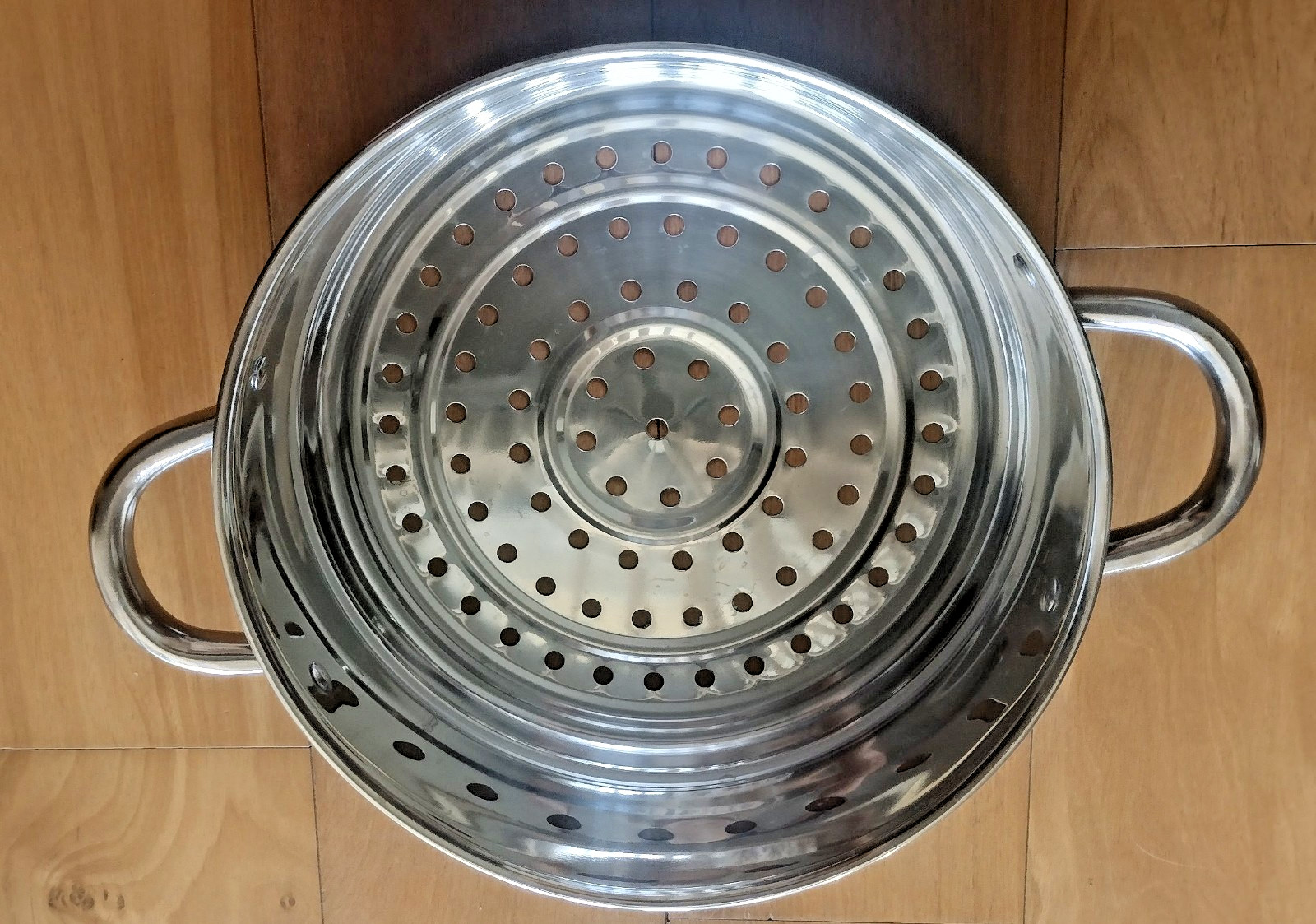 10″ Stainless Steel Steamer Insert Metal Pot Basket with Sturdy Handles