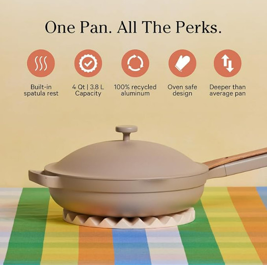 Our Place Large Always Pan 12.5” 10 in 1 Nonstick Pan w Lid & spoon