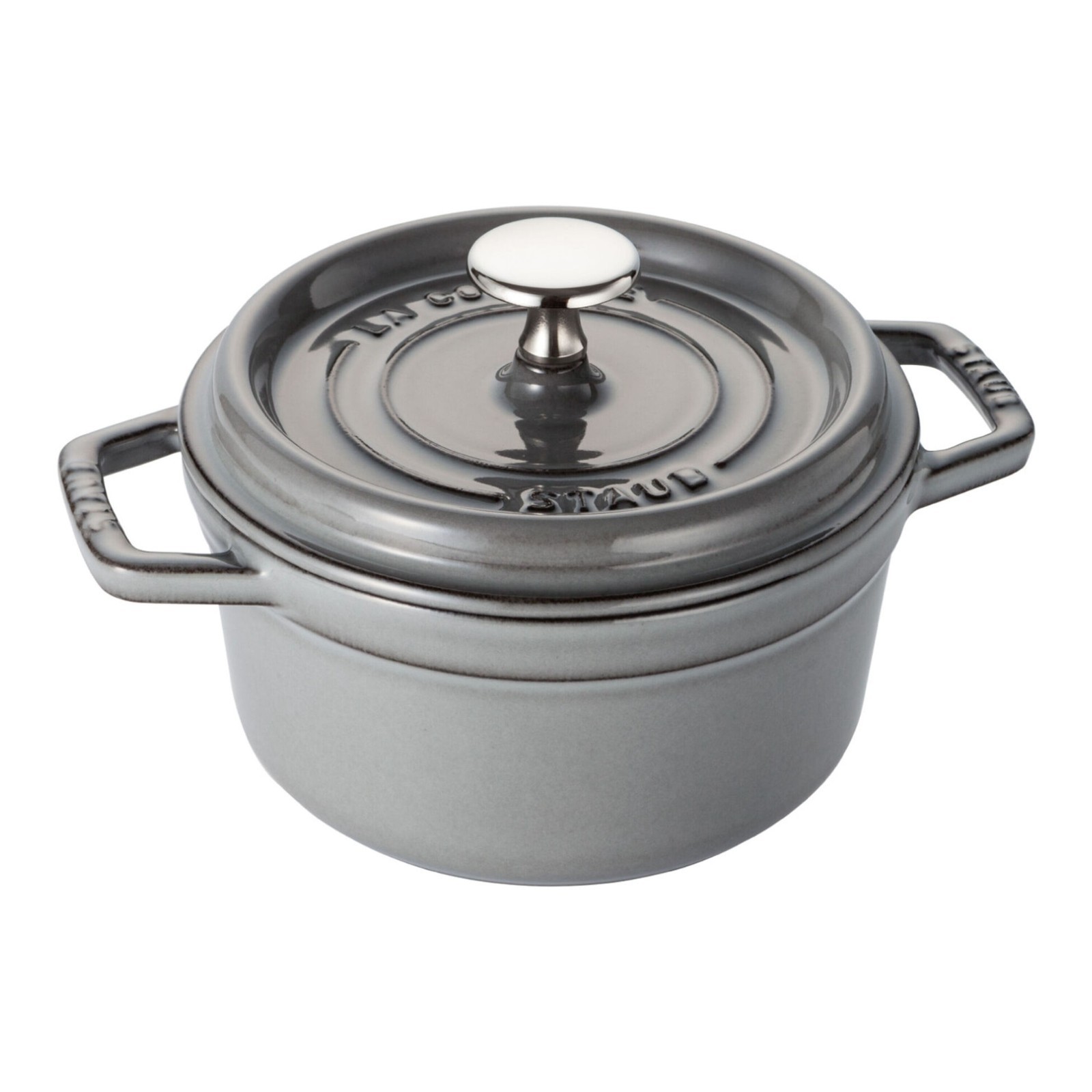 Staub Cast Iron Round Cocotte – Graphite Grey, 1.25-qt, Made in France