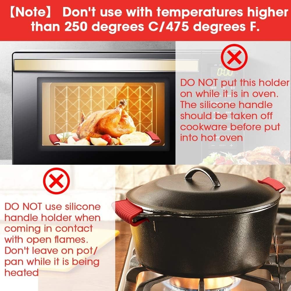 Silicone Pan Handle Covers Set Heat Resistant Non Slip Cooking Accessories