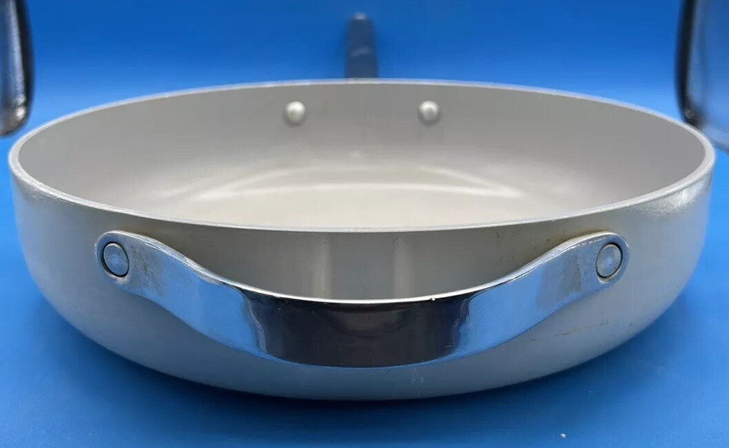 CARAWAY HOME Saute Pans Ceramic Nonstick Round Individual W/Lid Quality Gray 12”
