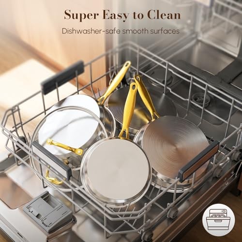 Stainless Steel Cookware Set, Tri-Ply Pots and Pans Set, 26 Piece 26 Pieces