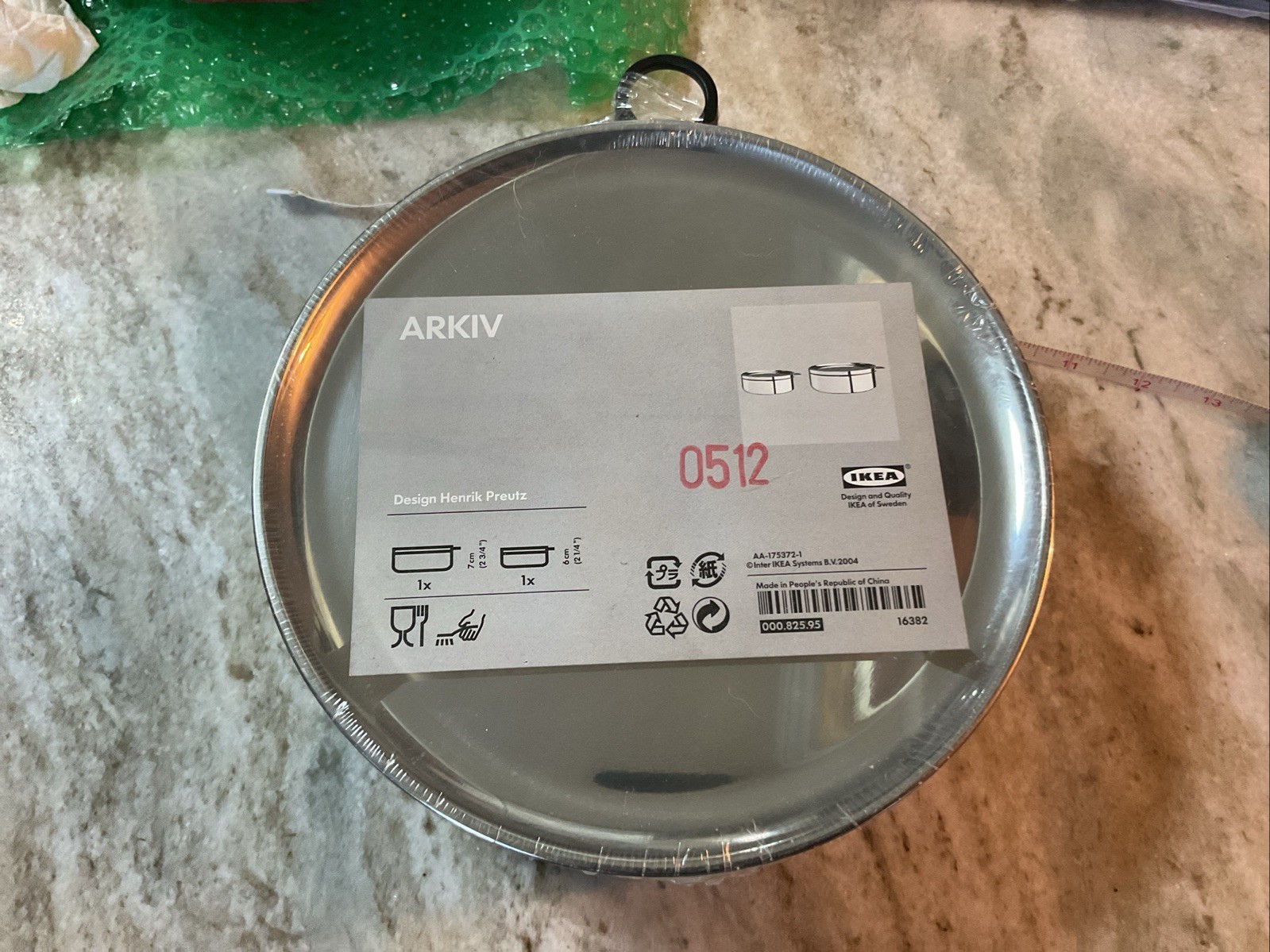 IKEA ARKIV Set of 2 Metal Pots with Lids 7 Cm and 6 Cm Stainless Steel New NIB
