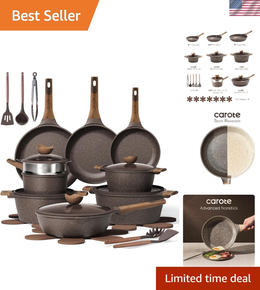 26PCS Pots and Pans Set Non Stick, Cookware Set Pots and Pans Induction Cook …
