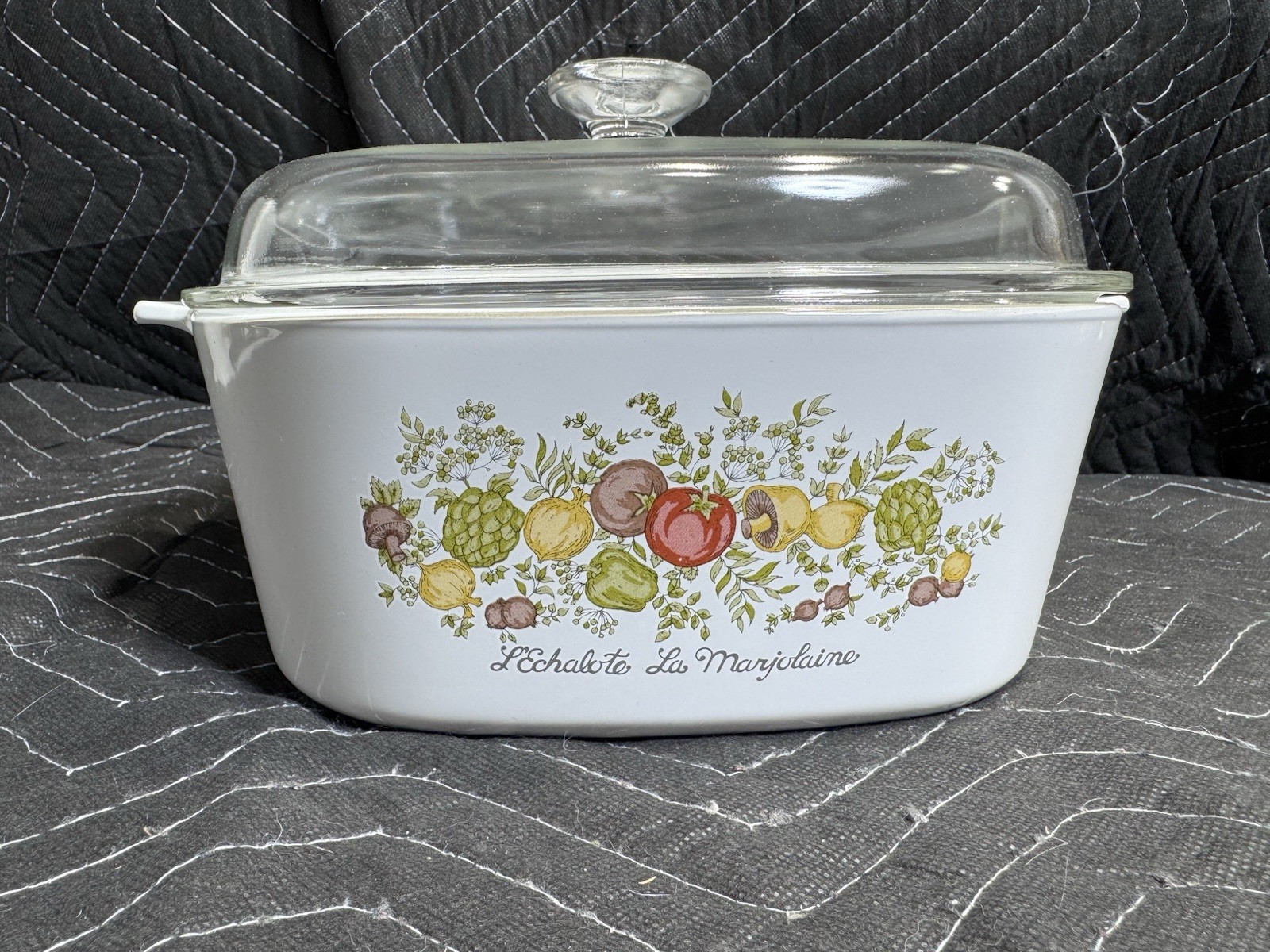 Corning Ware Spice O’ Life 5 Liter Casserole Dish with Lid A-5-B Vintage White